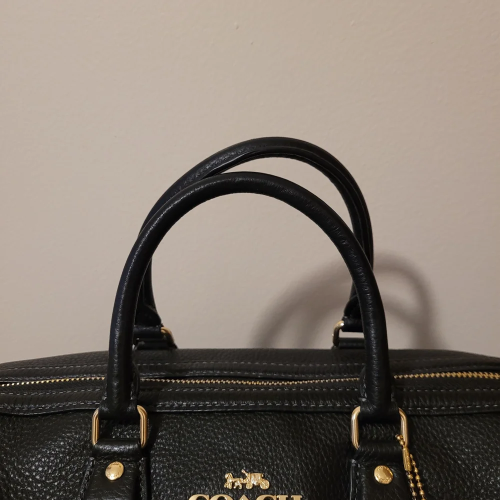 Coach Rowan Large Satchel Bag Black CV960 Black/Gold - Picture 9 of 14